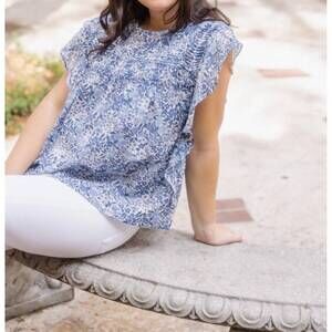 NEW ERICA WILSON marine top in blue